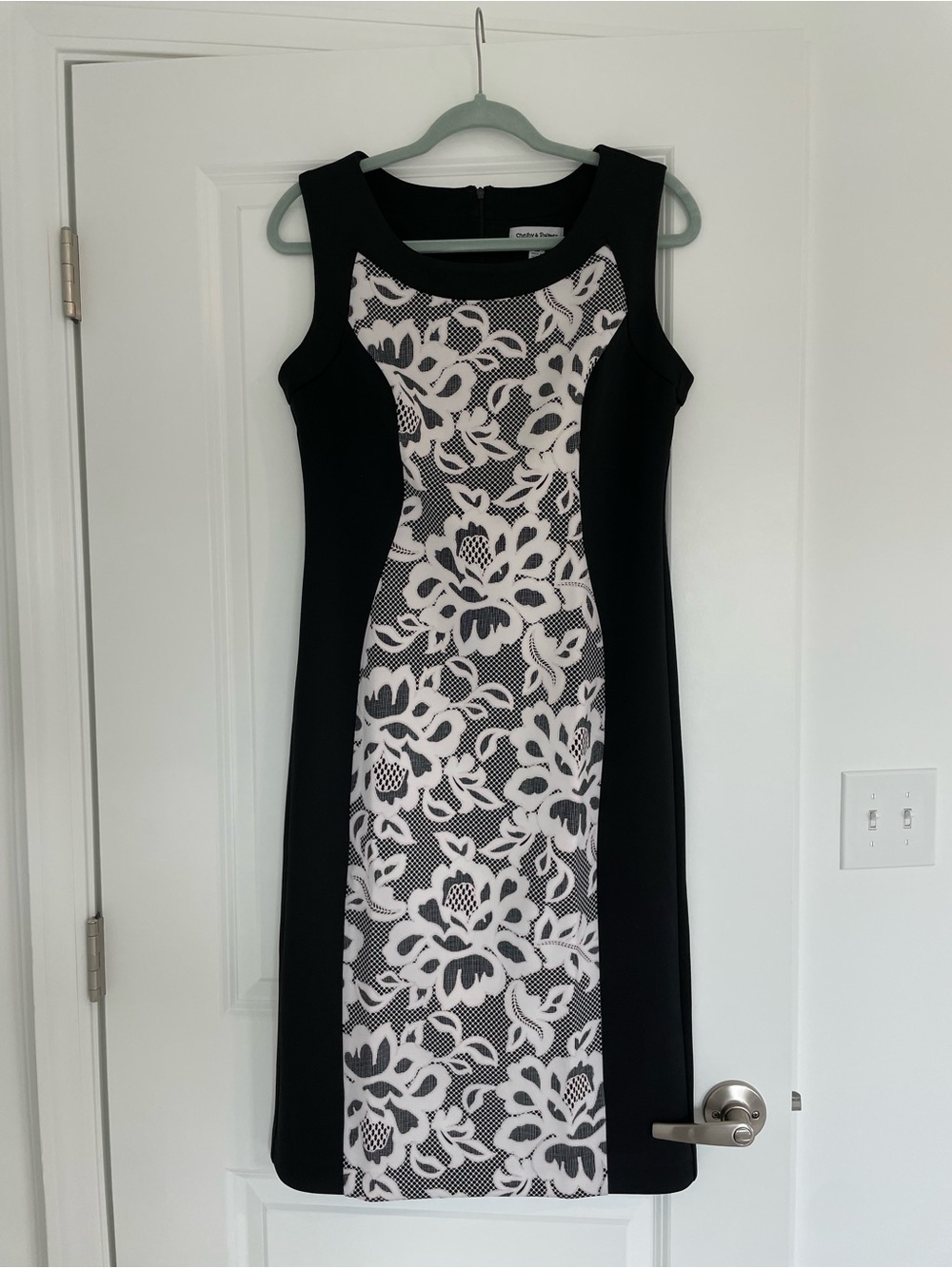 Shelby & Palmer Black Dress with White Floral Center Panel